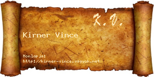 Kirner Vince névjegykártya